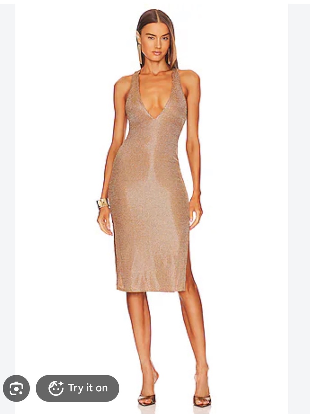 Michael Costello x REVOLVE Cordelia
Midi Dress in Gold
